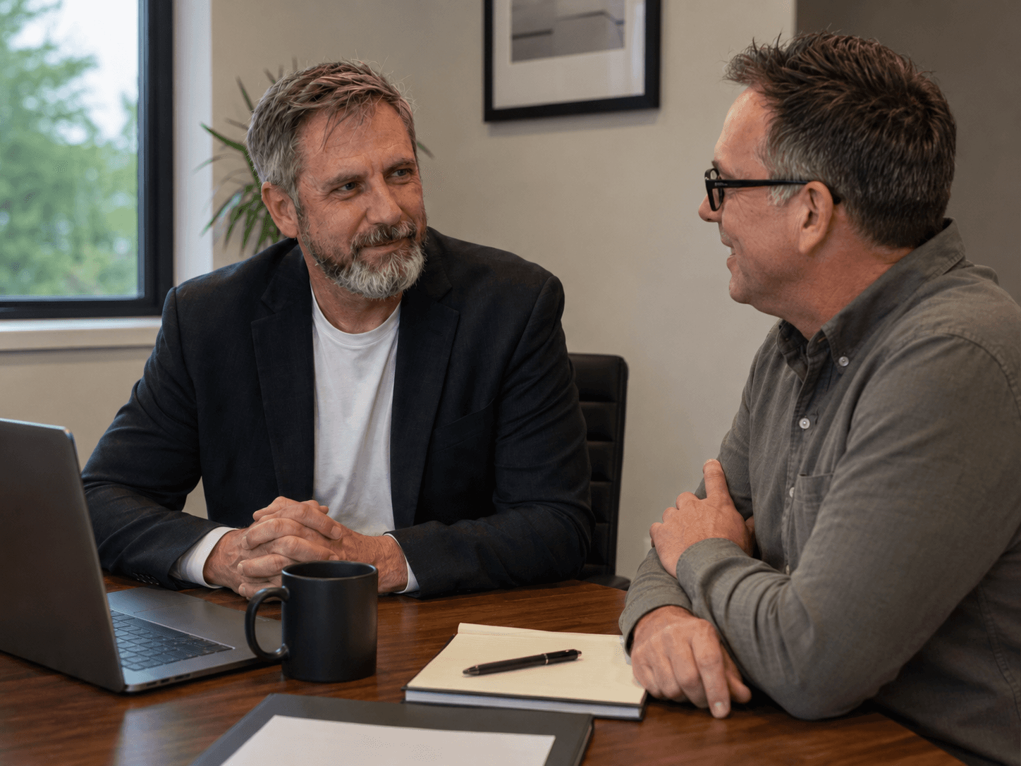 A TX Commercial Insurance agent reviewing a policy with a business owner